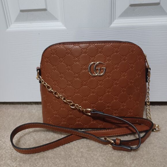 Source Unknown Handbags - Brown Faux Leather Crossbody Bag